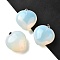 Opalite Pendants, with Brass Snap on Bails, Heart Charms, Platinum, 26.5~27x25x13.5~14mm, Hole: 6.5x3.5mm