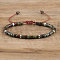 Natural Dragon Blood Beaded Braided Bracelets, Adjustable Women's Bracelets, Inner Diameter: 16cm, Bead: 4~4.5x2~2.5mm