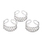 Non-Tarnish 304 Stainless Steel Finger Rings, Cuff Rings, Long-Lasting Plated, Curb Chain Shape, Stainless Steel Color, US Size 6 3/4(17.1mm), 6.5~8mm