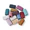 Rhinestone Clay Pave Brass Beads, Rectangle, Mixed Color, 21x12.5x10mm, Hole: 7x4mm