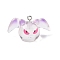 Halloween Transparent Resin Pendants, with Platinum Iron Hoop, Bat, 19x34.5x16.5mm, Hole: 2mm