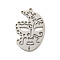 Non-Tarnish 304 Stainless Steel Pendants, Laser Cut, Mask Charm, Stainless Steel Color, 35x22.5x1mm, Hole: 1.6mm