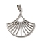 Non-Tarnish 304 Stainless Steel Pendants, Laser Cut, Fan Charm, Stainless Steel Color, 29x28x1mm, Hole: 6x3mm