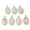 Brass Pendants, Oval, Rack Plating, Cadmium Free & Lead Free, Long-Lasting Plated , Mixed Shapes, 19.5x30.5x6mm, Hole: 4x3.5mm
