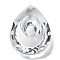 Transparent Glass Pendants, Faceted, Teardrop, for Chandelier Crystal Hanging Pendants, Clear, 74.5x51.5x23mm, Hole: 1.8mm