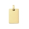 304 Stainless Steel Stamping Blank Tag Pendants, Ion Plating(IP), Rectangle Charms, Golden, 18x12x2mm, Hole: 5x3mm