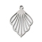 201 Stainless Steel Pendants, Laser Cut, Shell Charm, Anti-Tarnish, Stainless Steel Color, 35x24x1mm, Hole: 2.5mm