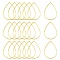 Brass Linking Rings, teardrop, Golden Color, about 17mm wide, 25mm long, 1mm thick