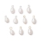 10Pcs 2 Colors Natural Cultured Freshwater Pearl Rice Charms, with 304 Stainless Steel Loops, Floral White, Golden & Stainless Steel Color, 13.5~14x7mm, Hole: 2.5mm, 5pcs/color