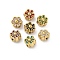 Ion Plating(IP) 304 Stainless Steel Beads, with Enamel, Real 18K Gold Plated, Flower, Mixed Color, 6x6.5x5mm, Hole: 1.2mm
