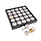 Clear Window Aluminum Flat Round Grids with Black Tray Bead Storage Containers, for Jewelry Small Accessories, Square, 205x205mm, 25Pcs Grids