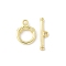 Alloy Toggle Clasps, Cadmium Free & Lead Free, Rack Plating, Ring, Golden, Ring: 14.5x11x3mm, Hole: 1.6mm, Bar: 5x19x2.5mm, hole: 1.6mm