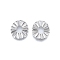 Non-Tarnish 201 Stainless Steel Pendant, Textured Charms, Hollow Oval with Flower, Stainless Steel Color, 21.5x18x1mm, Hole: 1.6mm