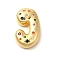 Brass Cubic Zirconia Pendants, Cadmium Free & Nickel Free & Lead Free, Letter A~Z Charms, Real 18K Gold Plated, Letter J, 30.5x19x7mm, Hole: 5x2.5mm
