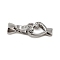 Brass Micro Pave Clear Cubic Zirconia Fold Over Clasps, Cadmium Free & Nickel Free & Lead Free, Heart, Real Platinum Plated, Heart: 12x8x2.5mm, Inner Diameter: 1mm; Clasps: 12.5x5.5mm, Inner Diameter: 3.5mm