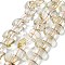 Transparent Glass Imitation Gemstone Beads Strands, Rectangle, Light Khaki, 17x12.5x7.5~8mm, Hole: 1.2mm, about 28pcs/strand, 13.78 inch(35cm)