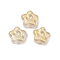Transparent Glass Beads, Star, Baking Paint, Champagne Gold, 10.5x11x5mm, Hole: 1mm