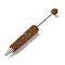 Iron Beadable Pen, Ball-Point Pen, with Polymer Clay Rhinestone, for DIY Personalized Pen with Jewelry Beads, Topaz, 145x15mm