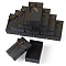Cardboard Paper Storage Ring Boxes with Velvet Inside, Jewelry Gift Case, Rectangle with Bowknot, Black, 8.1x5.1x3cm