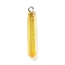 Electroplated Natural Quartz Pendants, with Brass Findings, Bullets, Pointed Pendants, Platinum, Gold, 40~65x7~15mm, Hole: 3mm