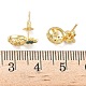 Серьги-гвоздики из латуни с микропаве из кубического циркония EJEW-F383-02G-01-3
