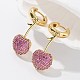 Серьги-кольца из вишневой латуни с микропаве из кубических цирконий EJEW-M077-04G-02-4
