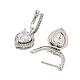 Серьги-кольца из латуни с микропаве из кубического циркония EJEW-H310-02P-2