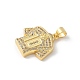 Латунные микро проложить кубического циркония подвески KK-P294-14G-2
