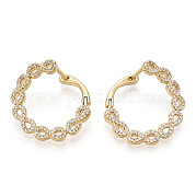 Серьги-кольца Infinity из прозрачного кубического циркония EJEW-M216-11A