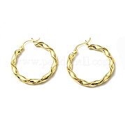 Серьги-кольца из латуни с реечным покрытием EJEW-D055-19G