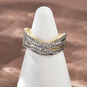 Манжеты из латуни с микро паве кубический цирконий для женщин RJEW-D326-09G