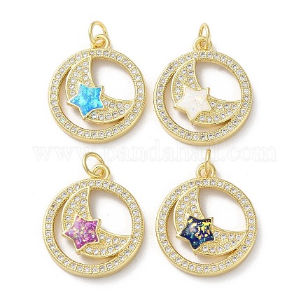 Латунные микропаве прозрачные подвески с фианитом KK-C045-26G-1