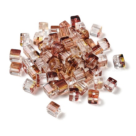 Двухцветные прозрачные стеклянные бусины GLAA-NH0001-03C-1