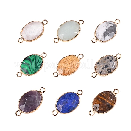 Соединители звеньев драгоценного камня 9pcs 9 стиля G-SZ0001-10LG-1
