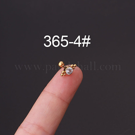 Серьги для хряща из хирургической нержавеющей стали 316L с микропаве из прозрачного кубического циркония WG35966-04-1