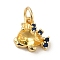 Brass Micro Pave Cubic Zirconia Pendants, Cadmium Free & Nickel Free & Lead Free, Real 18K Gold Plated, Fish, 10.5x10.5x5mm, Hole: 3.2mm