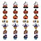 28Pcs 7 Style Halloween Alloy Enamel Pendants, Ghost Pumpkin & Pumpkin House & Candy with Eye, Gunmetal, 26x22mm, 4pcs/style