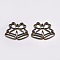 Tibetan Style Alloy Open Back Bezel Pendants, For DIY UV Resin, Epoxy Resin, Pressed Flower Jewelry, Bell, Antique Bronze, 37x45x2.5mm, Hole: 2mm