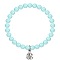 Fashion Natural Jade Beads Stretch Bracelets, Alloy Ladybug Charms Bracelets without Paper Card