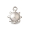 304 Stainless Steel Charms, Stainless Steel Color, Anti-Tarnish, Sun, 10x8x3.5mm, Hole: 1.2mm