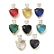 Real 18K Gold Plated Rack Plating Brass Micro Pave Cubic Zirconia Pendants, with Glass, Long-Lasting Plated, Cadmium Free & Lead Free, Heart, Mixed Color, 20x13x9mm, Hole: 1.8x5mm
