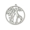 304 Stainless Steel Giraffe Pendants, Animal Charms, Non-Tarnish, Stainless Steel Color, 38x35x2.5mm, Hole: 2mm