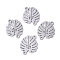 Tarnish Resistant 201 Stainless Steel Links connectors, Laser Cut, Leaf, Stainless Steel Color, 16x14x1mm, Hole: 1.2mm