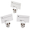AHANDMAKER 3pc Skull Table Card Holder Clip, Resin Skull Table Number Holder, Spooky Desktop for Party Graveyard Halloween Decoration