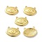 Eco-Friendly Brass Links Connectors, Long-Lasting Plated, Evil Eye, Real 18K Gold Plated, 14.5x20x2.5mm, Hole: 1.4mm