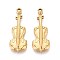 304 Stainless Steel Pendants, Violin, Ion Plating(IP), Real 18K Gold Plated, 32x11x3mm, Hole: 1.8mm