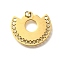 304 Stainless Steel Pendants, with Jump Ring, Half Round Charm, Laser Cut, Ion Plating(IP), Real 18K Gold Plated, 19x22x1mm, Hole: 3mm