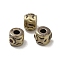 Tibetan Style Rack Plating Brass Beads, with Cubic Zirconia, Long-Lasting Plated, Column, Brushed Antique Bronze, 4x3.5mm, Hole: 1.6mm
