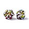 Silicone Beads, DIY Nursing Necklaces Making, Hexagon with Leopard Print Pattern, Colorful, 14x14x14mm, Hole: 2mm