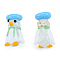 Handmade Lampwork Beads, No Hole, Penguin, Light Sky Blue, 26~27.5x16~17x14.5~15mm